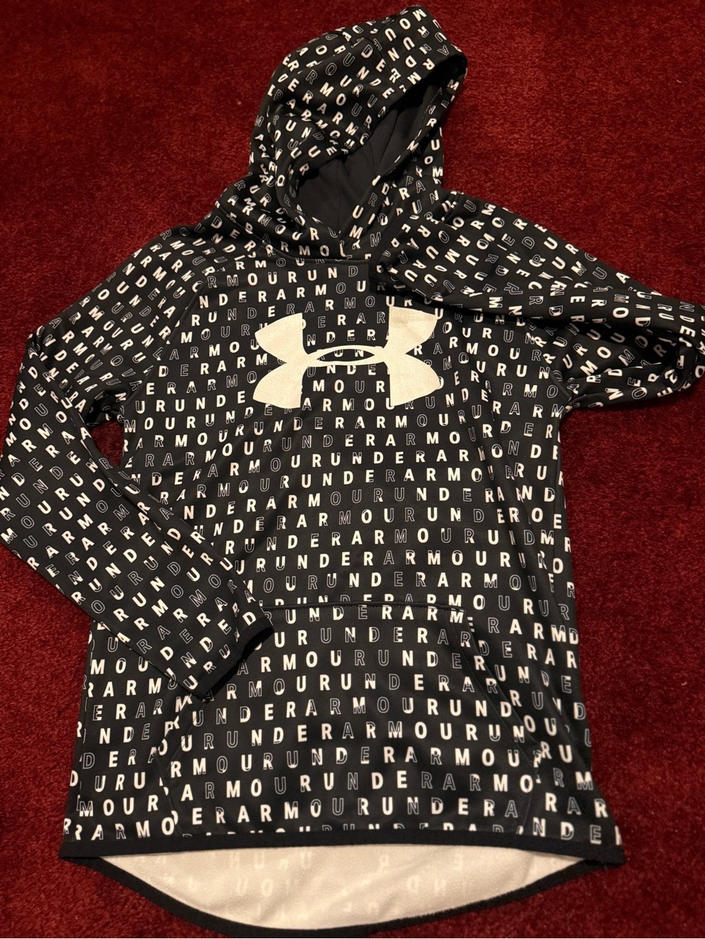 Under Amour Girls Youth Large  black and white sparkle sweatshirt All Over Print